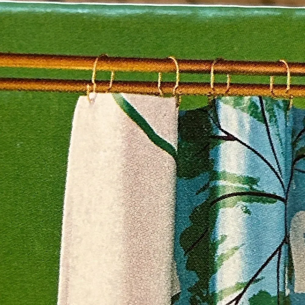 Diane Von Furstenberg Tropical Green and White Shower Curtain